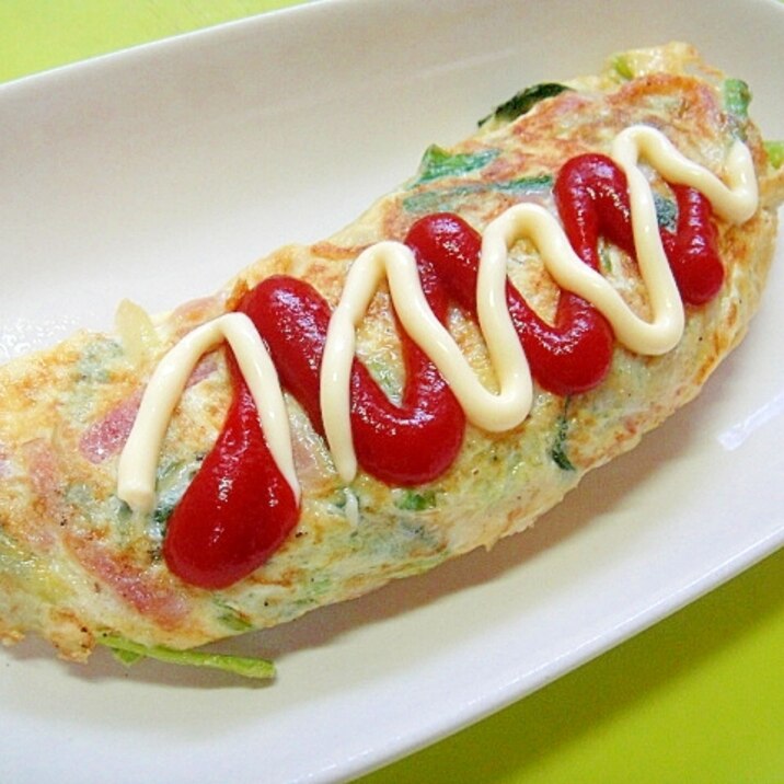 玉ねぎとほうれん草ベーコンのオムレツ レシピ 作り方 By Mint74 楽天レシピ